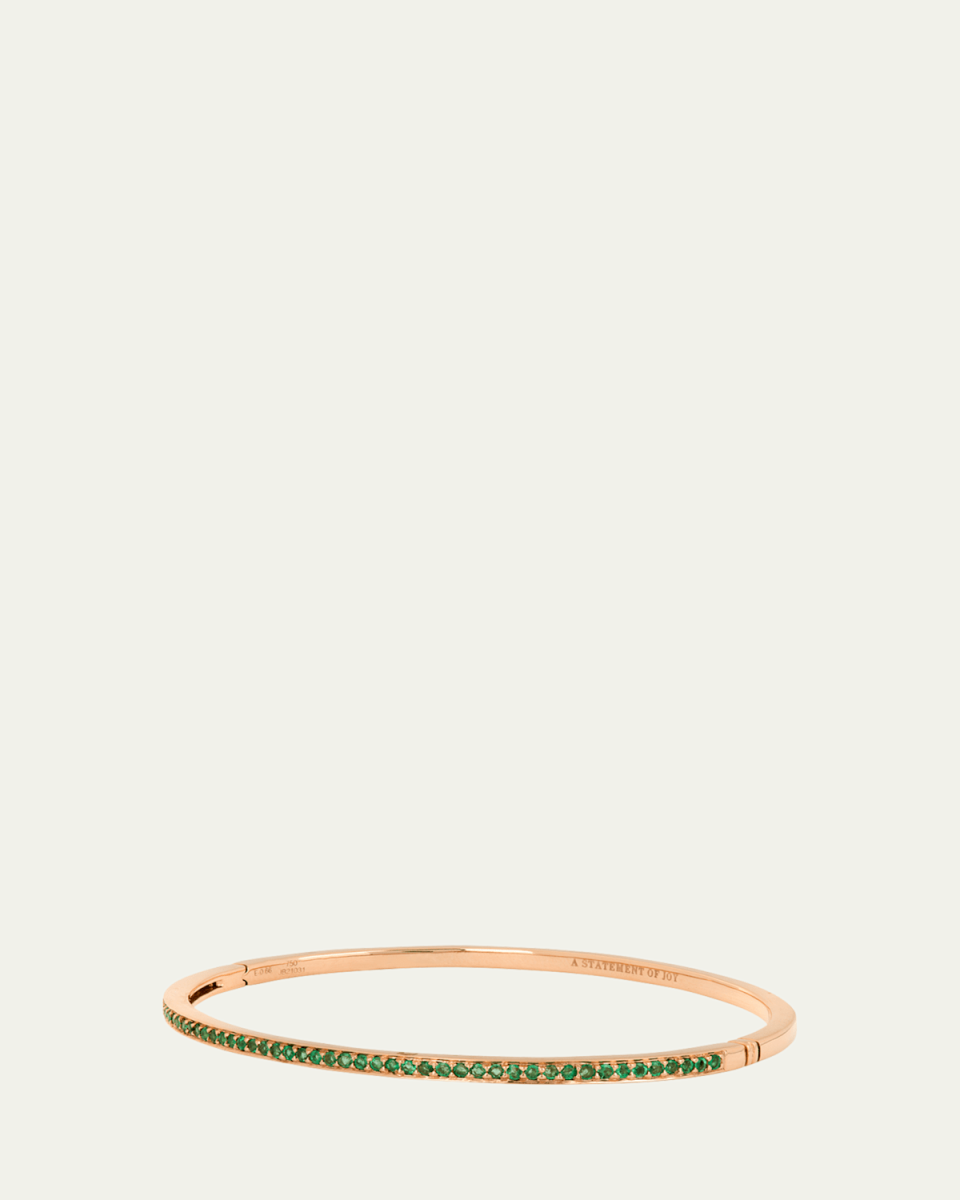 18K Rose Gold Emerald Journey Bangle Bracelet